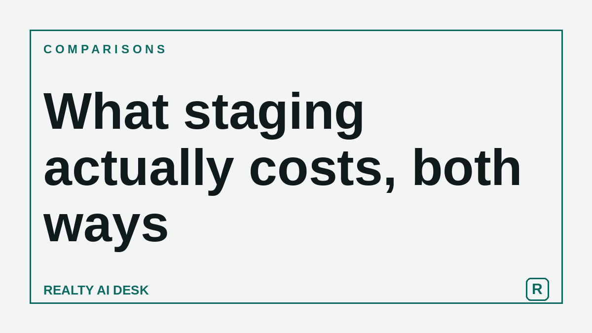 Cover image for an article comparing virtual staging and physical staging costs